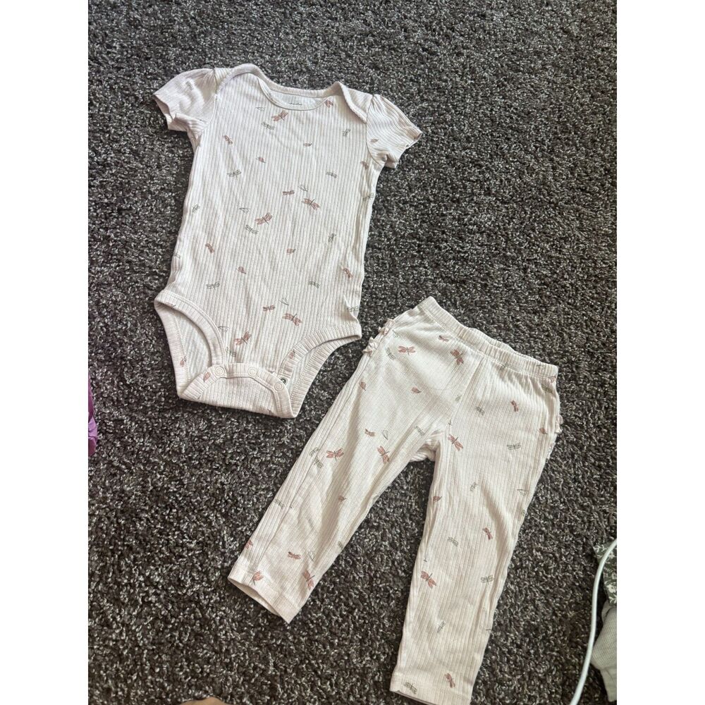 Carter's 2-Piece Dragonfly Ribbed Outfit with Ruffle Butt Leggings 12 Months